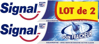 Signal Dentifrice Soin Fraîcheur Aquamenthe 2x75ml