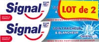 Signal Dentifrice Soin Fraîcheur & Blancheur Crystal Gel 2x75ml