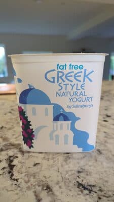 Fat free Greek style natural yogurt