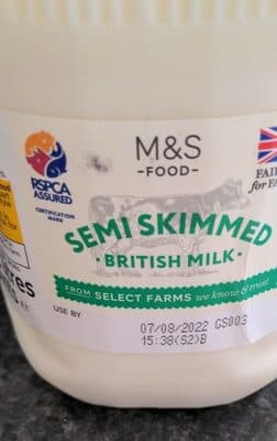 Semi skimmed milk