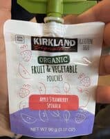 Organic Fruit & Vegetable Pouches Apple Mango Yellow Carrot Peach