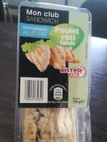 Sandwich poulet roti salade