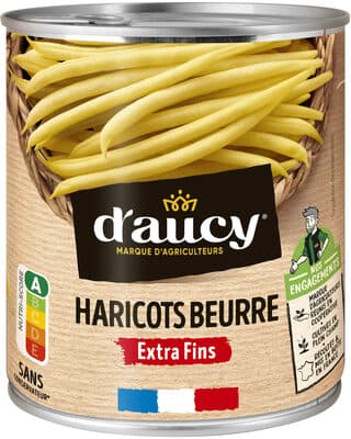 Haricots beurre extra fins d'aucy 440g