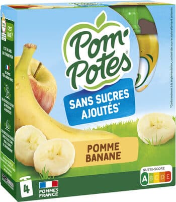 POM'POTES Compotes Gourdes Pomme Banane 4x90g