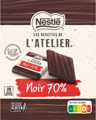 NESTLE LES RECETTES DE L'ATELIER - Carrés dégustation Chocolat noir 70% - 210g