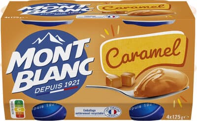 MONT BLANC Crème dessert Coupelles Caramel 4x125g