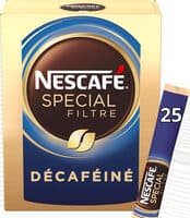 NESCAFÉ SPECIAL FILTRE L'Original Décaféiné, Café Soluble, Boîte de 25 Sticks