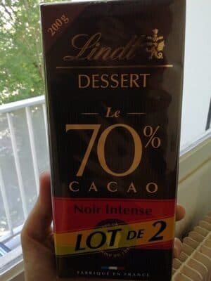 Dessert le 70 % cacao Noir intense