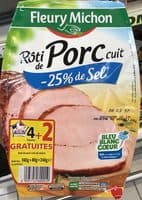 Rôti de Porc cuit (-25% de sel) (4+2 gratuites)