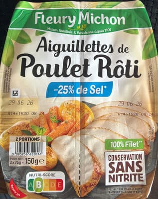 Aiguillettes de Poulet rôti -25% de sel