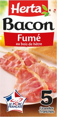 HERTA bacon grandes tranches x5 - 100g