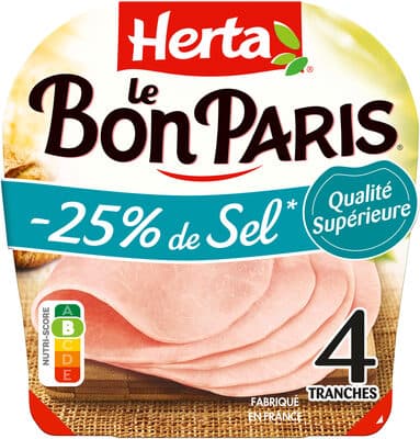 HERTA LE BON PARIS Jambon sel réduit x4 - 140g
