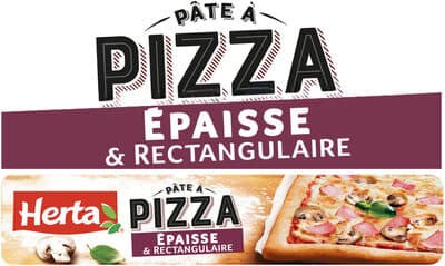 HERTA Pâte à Pizza Epaisse et Rectangulaire 540g