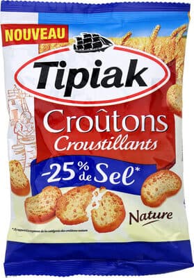 Croutons croustillants, nature –25% de sel