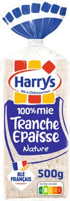 Pain de mie 100% mie harrys epaisse nature 500g