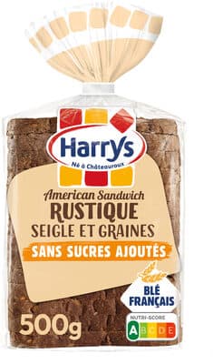 Pain de mie seigle Sandwich Harrys sans sucres ajoutés