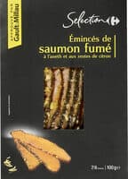 Émincés de saumon fumé à l'aneth et aux zestes de citron