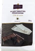 Mini tablettes de chocolat noir, 72% de cacao