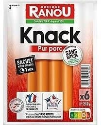 Knacks porc csn x6 210g