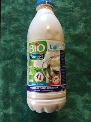 Lait uht 1/2 ecreme bio bt 1l