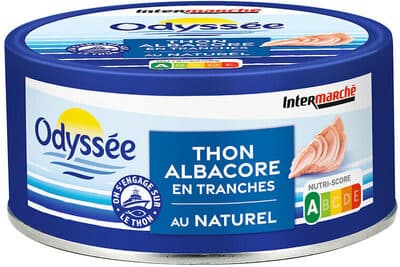 Thon albacore au naturel tranche emboité cru 132g 93g (1/6)