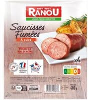 Saucisses fumees a cuire 4x100g