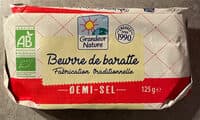 Beurre de baratte biologique