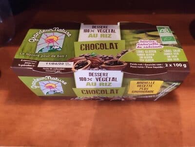 Dessert 100% végétal au riz et au chocolat