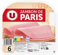 Jambon de Paris sans couenne - x6 tranches, 240g