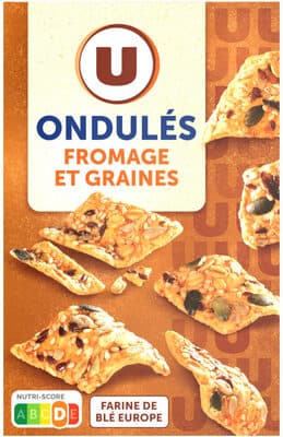 Biscuits apéritifs Ondulés fromage et graines 65g