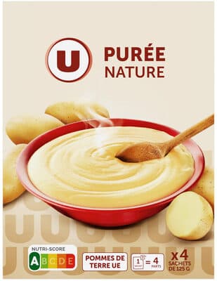 Purée nature, 4 sachets de 125g soit 500g