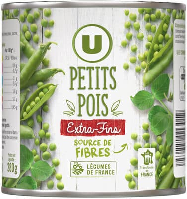 Petits pois extra-fins - Boîte de 280g net égoutté