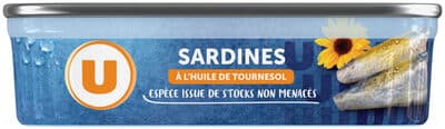 Sardines à l'huile de tournesol boîte de 135g