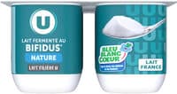 Lait fermenté au lait entier au bifidus nature 4x125g