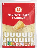 Fromage pasteurisé Emmental français râpé 29%MG, 200g