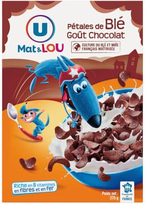 Céréales pétales blé goût chocolat
