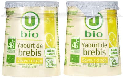 Yaourt au lait de brebis saveur citron 2x125g