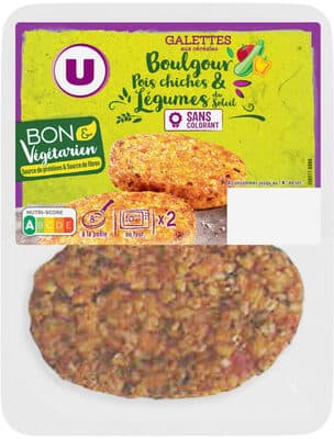 Galette boulgour, pois chiche et légumes du soleil bon et végétarien -x2 200g