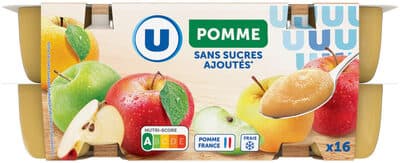 Dessert fruitier Purée pommes sans sucres ajoutés coupelles 16x100g
