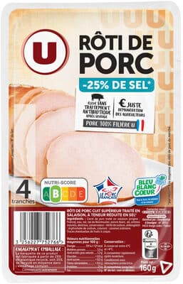 Roti de porc taux de sel réduit Bleu Blanc Coeur