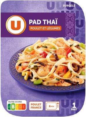 Plat cuisiné individuel Pad thai au poulet et légumes surgelés 300g