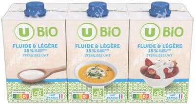 Crème Fluide & légère stérilisée uht 15%mg - 3x20cl