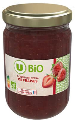 Confiture extra de fraises (fraises, sucre France) pot 280g