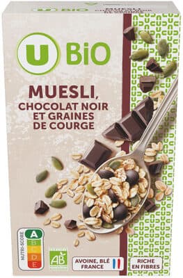 Céréales Muesli floconneux chocolat noir et graines de courge 375g