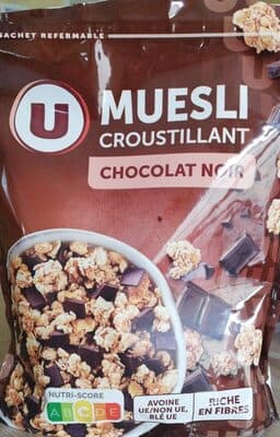 Céréales Muesli croustillant chocolat noir paquet 500g