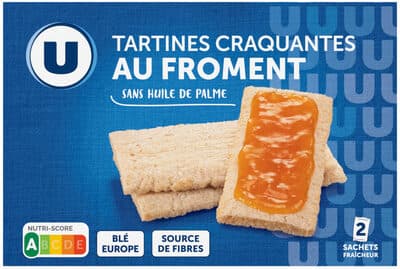 Tartines grillées craquantes au froment sans huile de palme - 250g