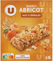Barres céréales blé complet abricot, x6, 126g