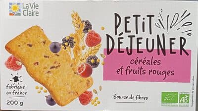 Biscuits petit déjeuner céréales et fruits rouges