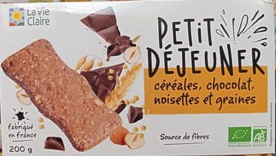 Biscuits petit déjeuner - Céréales, chocolat, noisettes et graines