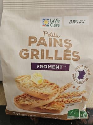 Petits pains grillés froment